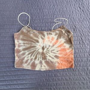 Aeropostale Tan and Orange Fitted Crop Camisole